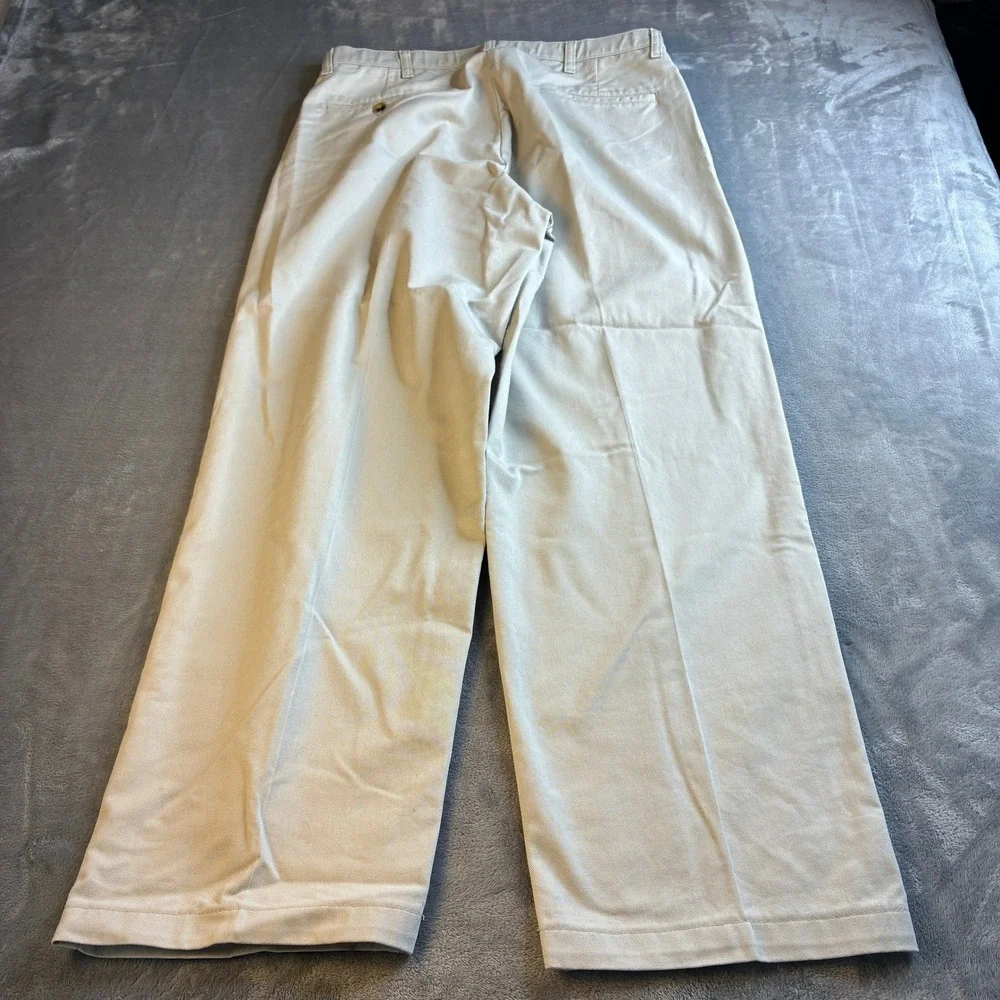 Wrangler Khakis Authentic Mens 33x30 Tan Beige 100% Cotton Straight Leg Pants